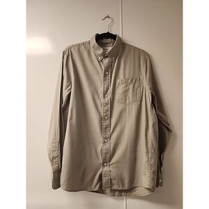Buck Mason Shirt Mens Small Olive Green Button Pocket Cotton Long Sleeve